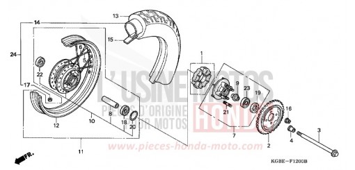 RUOTA POSTERIORE VT125C6 di 2006